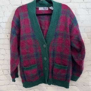 Vintage Plaid Cardigan Size Large